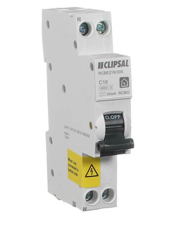 RCBO SLIM, Clipsal - Max 4, 1PN 16A C curve 30mA Type A 6000A