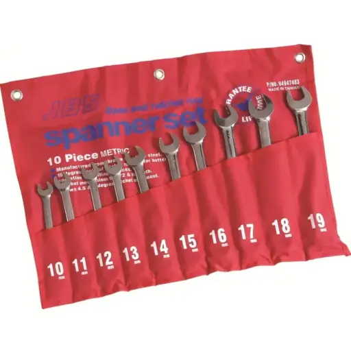 [20337565] JBS 04947483 Combination Ratchet Ring & Open End Spanner Set - 10 Piece - Metric (RSSM10)